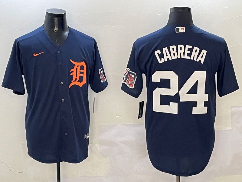 Men Detroit Tigers #24 Cabrera Drak Blue Game 2025 Nike MLB Jersey style 3111->detroit tigers->MLB Jersey